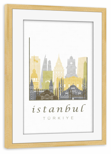 Poster mit Rahmen kiefer "Istanbul skyline desert" artboxONE - Architektur,Städte / Istanbul