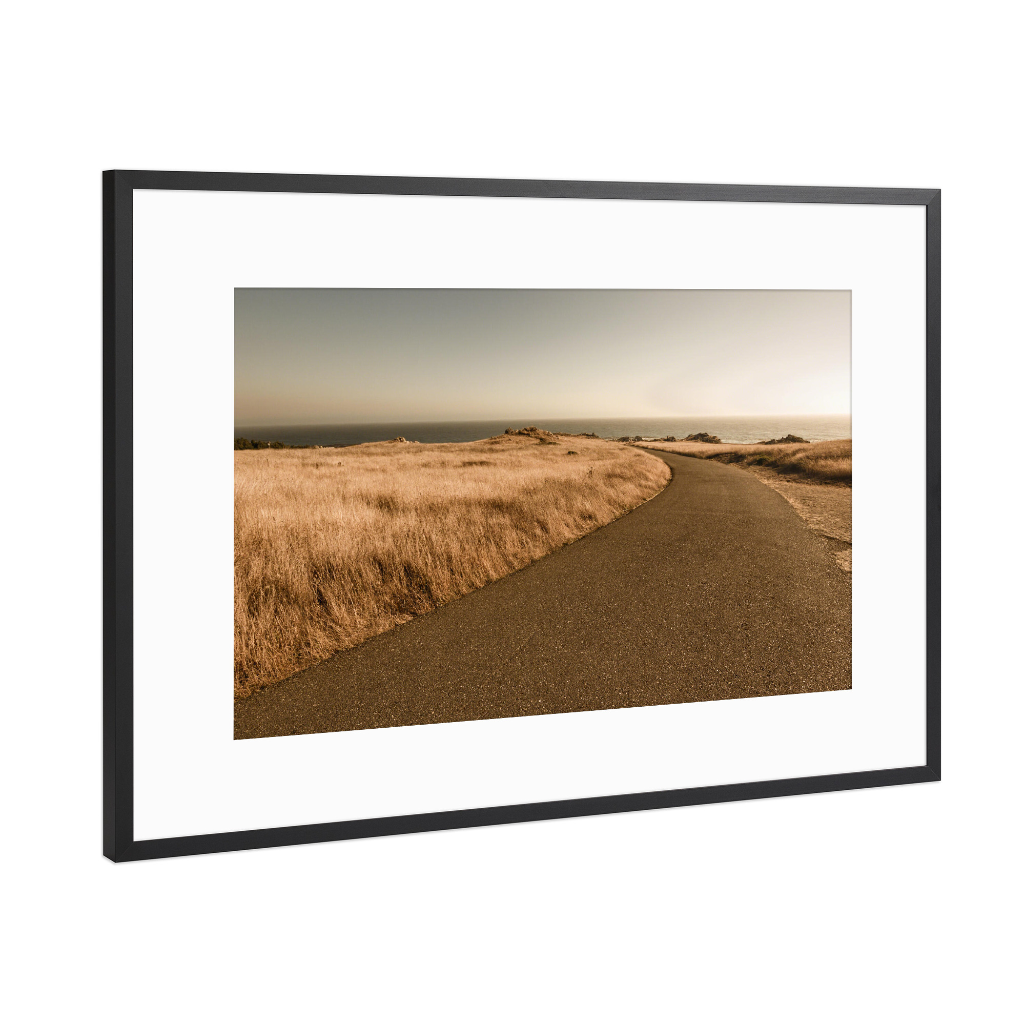 Poster mit Rahmen Schwarz (Metallic) "Seattle Meeresstraße" artboxONE - Natur,Reise,Reise / Strand und Meer
