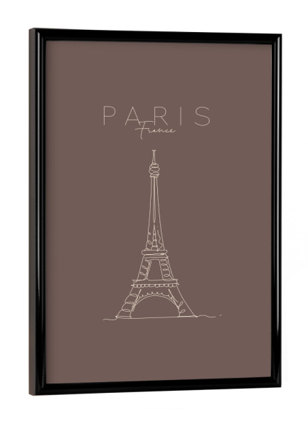 Poster mit schwarzem Rahmen "Paris eiffel tower brown" artboxONE - Städte,Städte / Paris