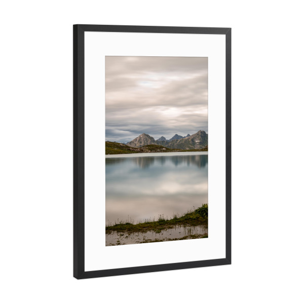 Poster mit Rahmen Schwarz (Metallic) "Silver Mirror" artboxONE - Natur,Reise / Länder