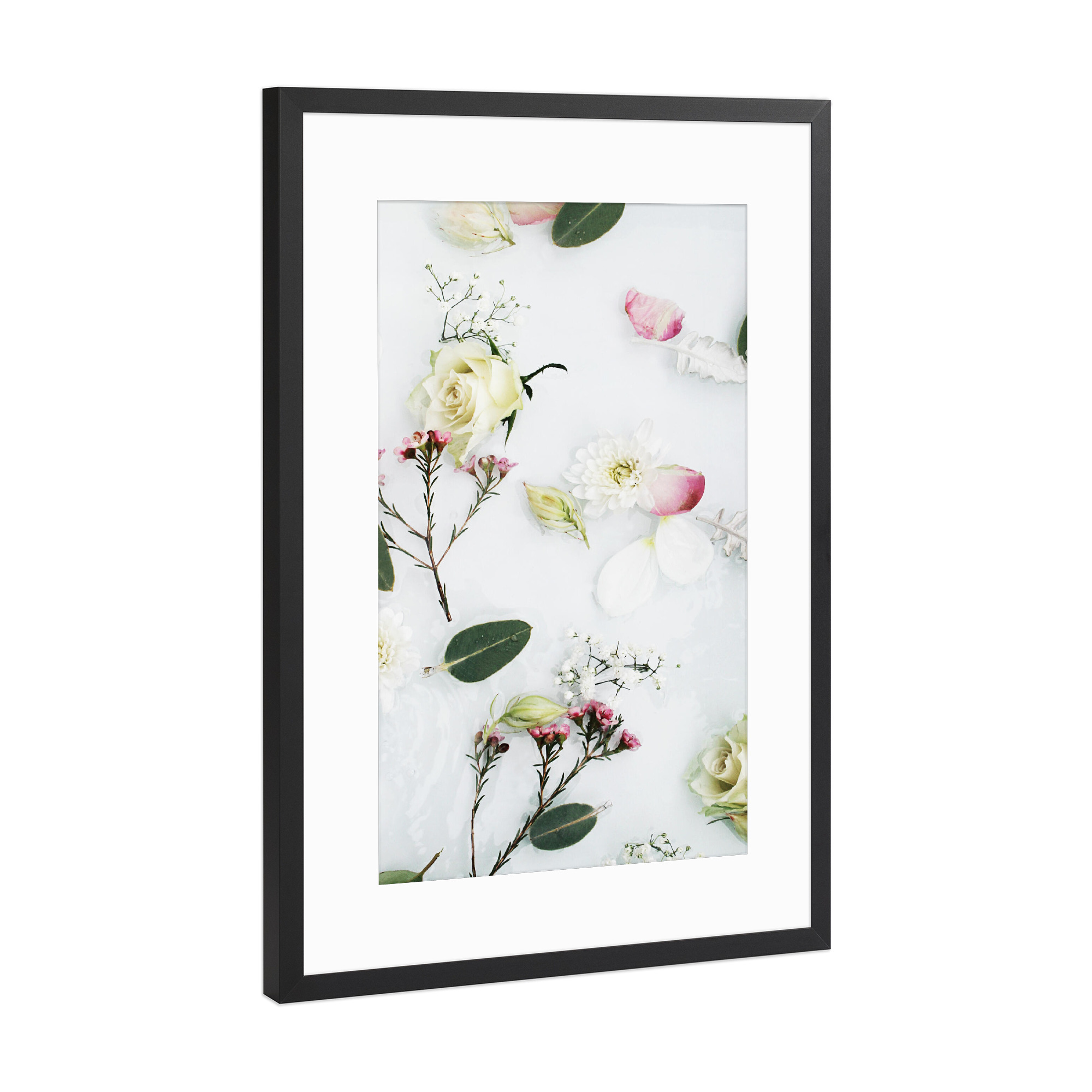 Poster mit Rahmen Schwarz (Metallic) "Beautiful Abstract Floral Pattern" artboxONE - Natur,Floral,Für Mama