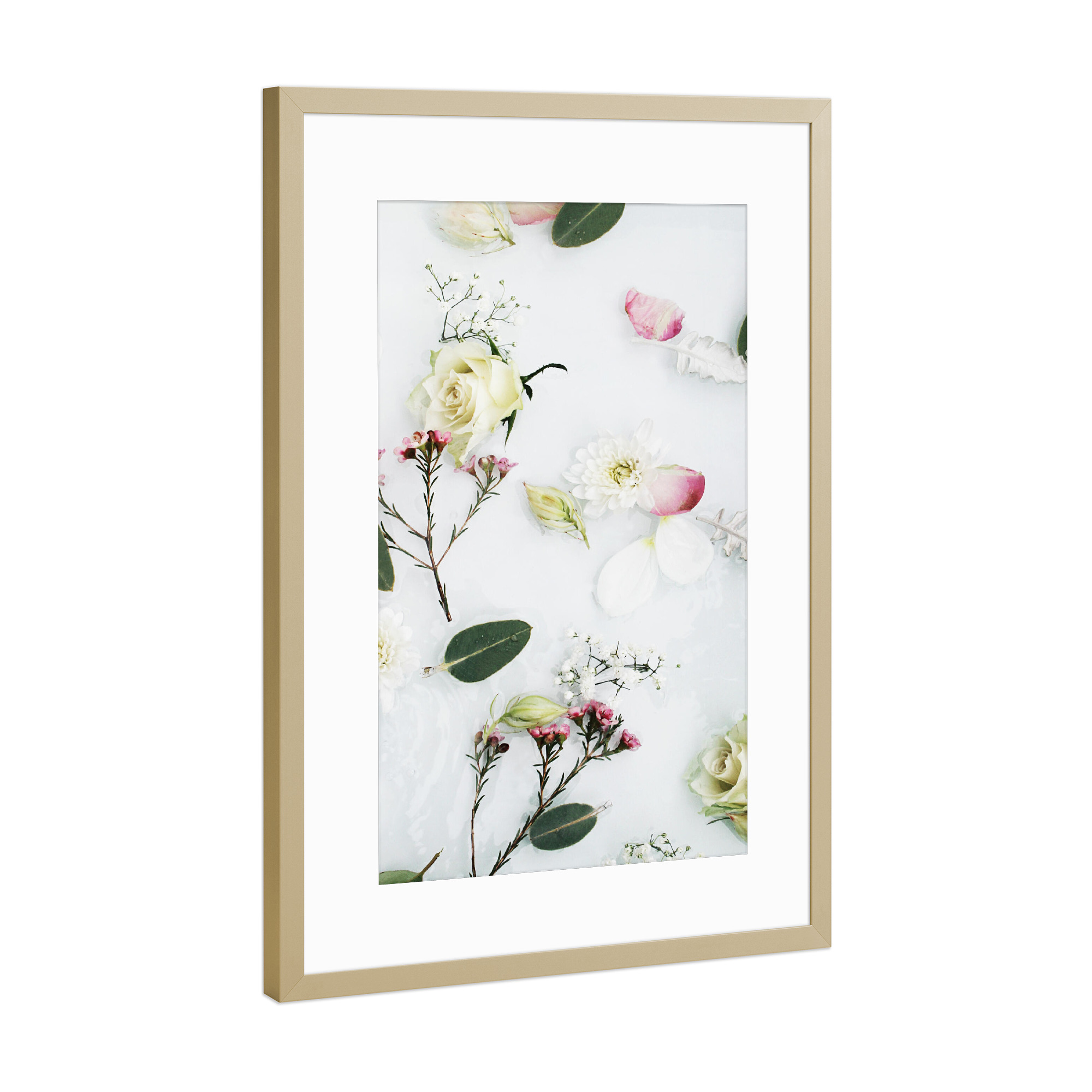 Poster mit Rahmen Gold "Beautiful Abstract Floral Pattern" artboxONE - Natur,Floral,Für Mama
