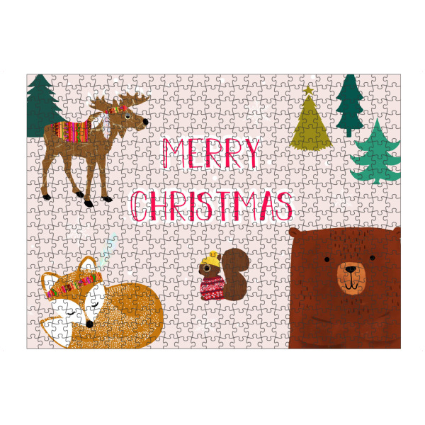 Puzzle Ravensburger "Merry Xmas mit Bär" artboxONE - Natur,Tiere,Weihnachten