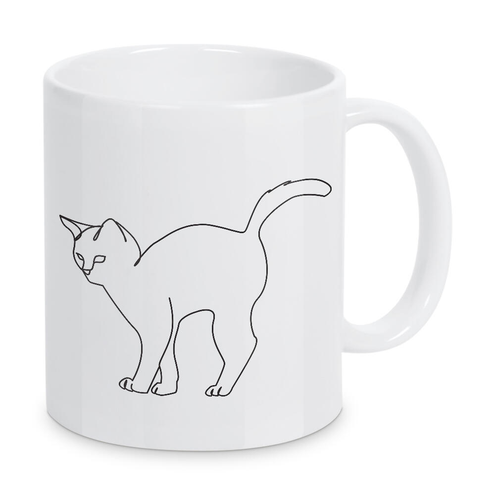 Tasse "Katzen Skizze" artboxONE - Tiere,Schwarzweiß - Katze,Minimalistisch,Tier,Süß,Schwarzweiß,Zeichnung