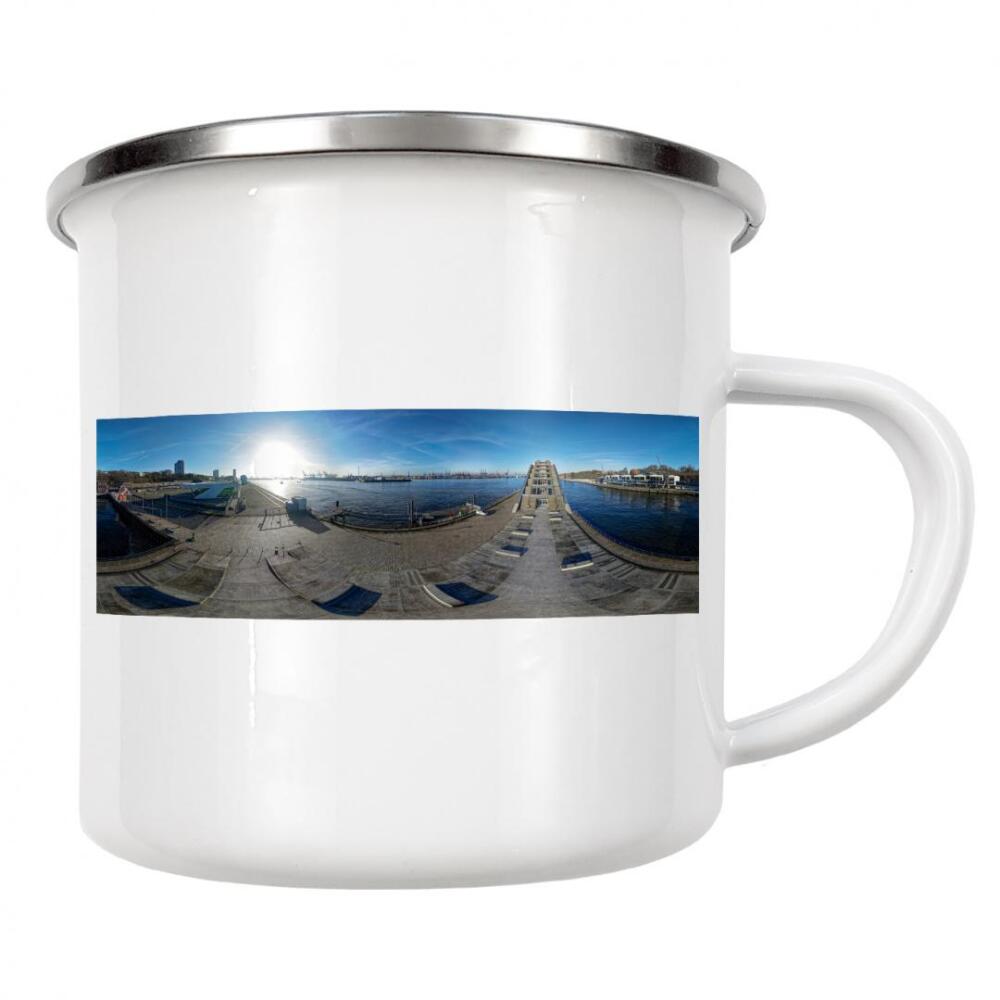 Emaille Tasse "Hamburg-Altona Terminal & Dockland" artboxONE - Städte,Städte / Hamburg,Reise,Architektur,Reise / Länder
