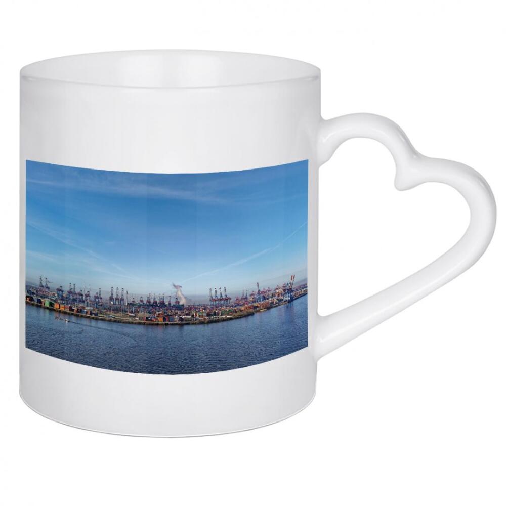 Herztasse "Hamburg - Hafengiraffen, extended" artboxONE - Städte,Städte / Hamburg,Reise,Architektur,Reise / Länder