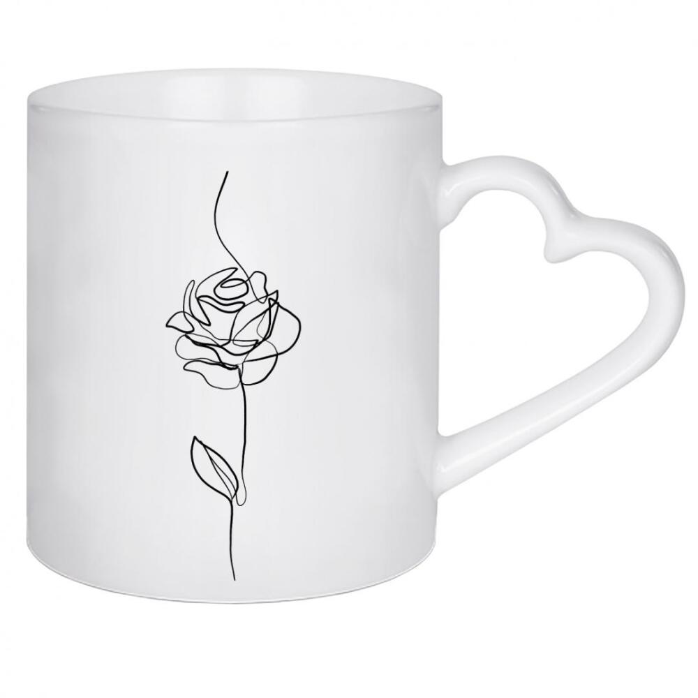 Herztasse "Rosenlinienzeichnung" artboxONE - Floral,Liebe,Für Mama