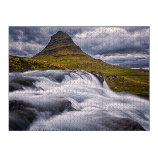 Puzzle Ravensburger "Der Berg" artboxONE - Natur,Reise - Langzeitbelichtung,Iceland,Canyon,Fluss,Dramatic,Sky,Landscape,Landschaft,Berg,Island,Himmel