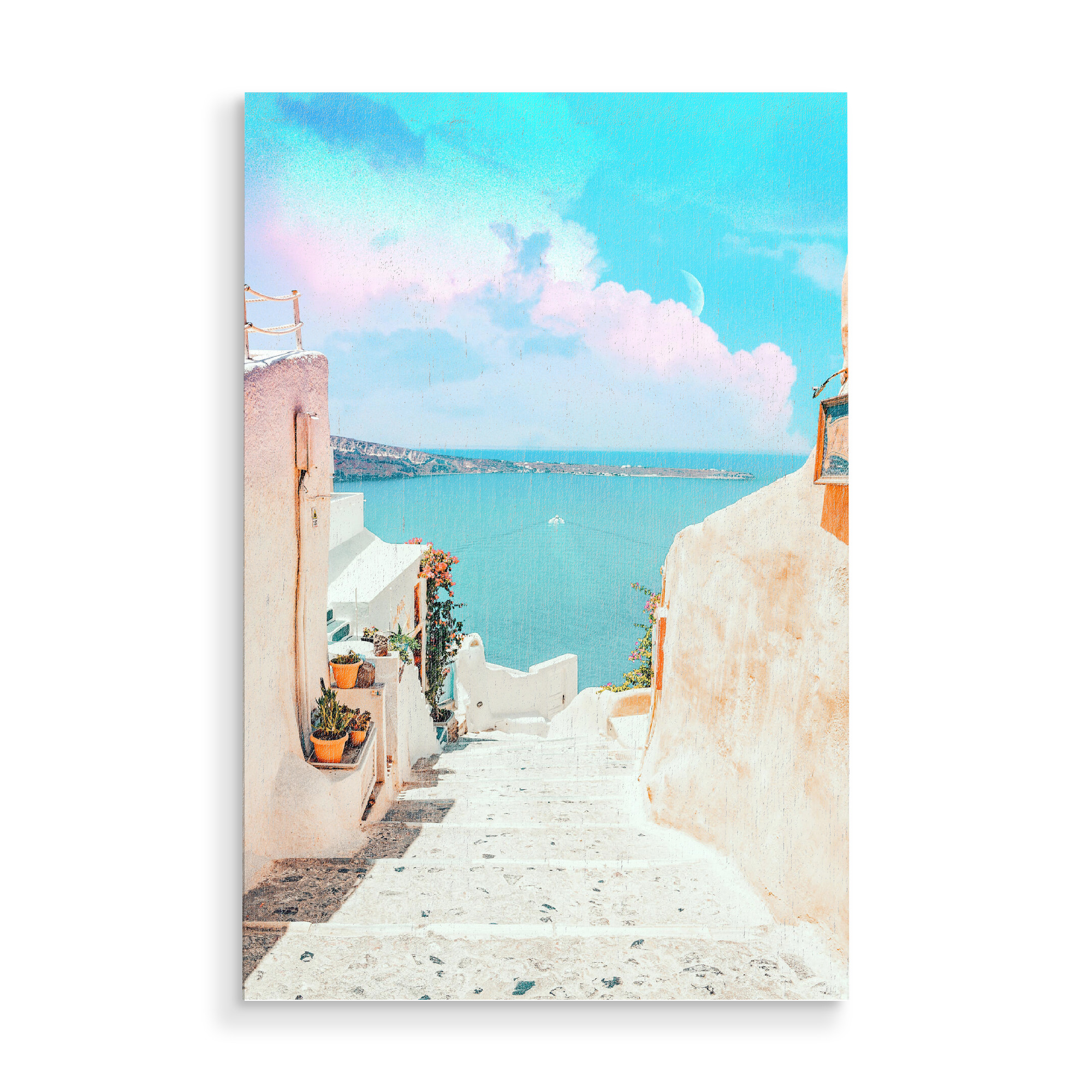 Holzbild "Surreal Greece" artboxONE - Städte,Architektur