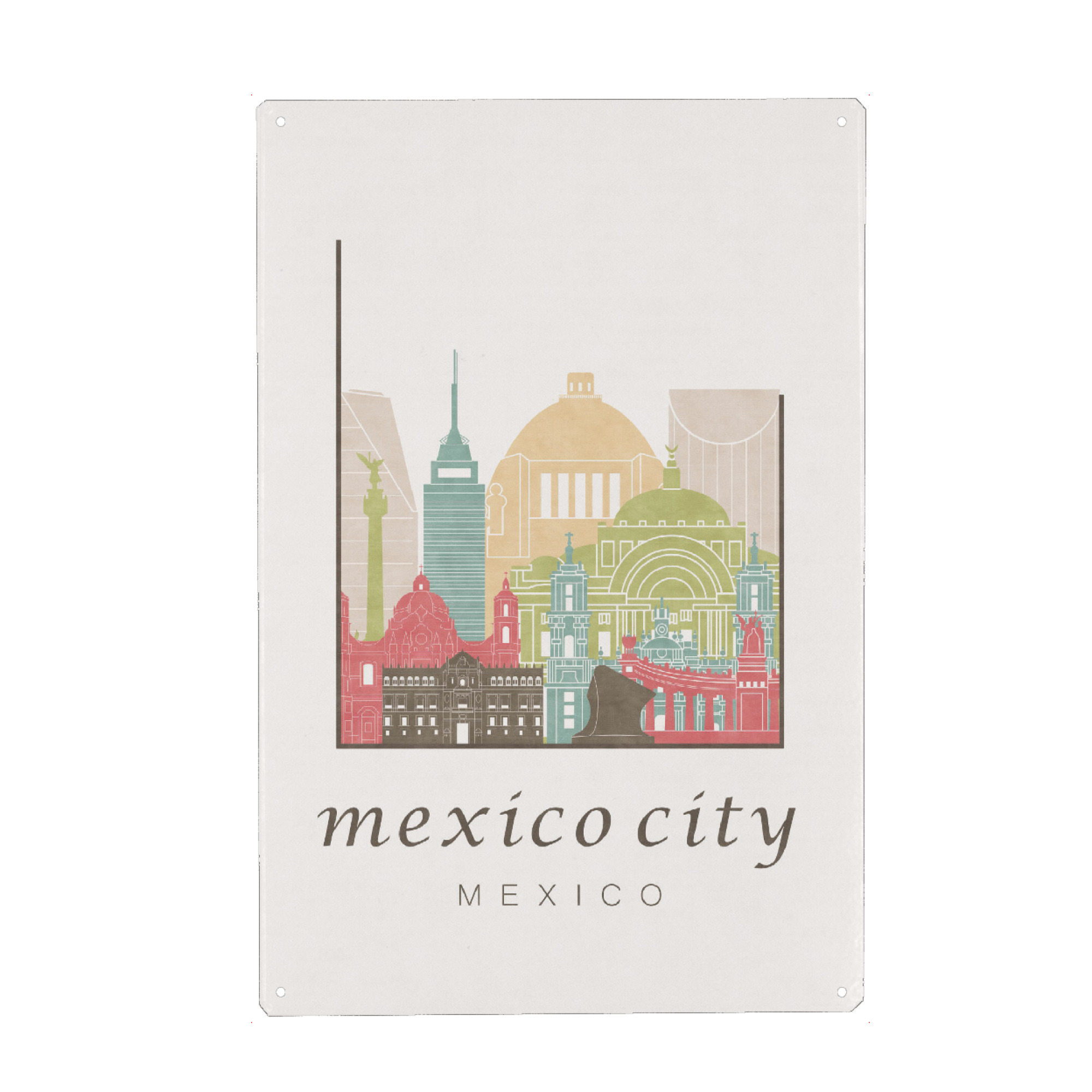 Metall Poster "Mexico City skyline pastel" artboxONE - Städte,Architektur