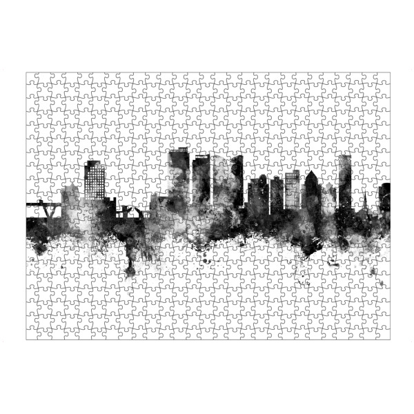 Puzzle Ravensburger "Fort Lauderdale Skyline Black" artboxONE - Städte,Schwarzweiß