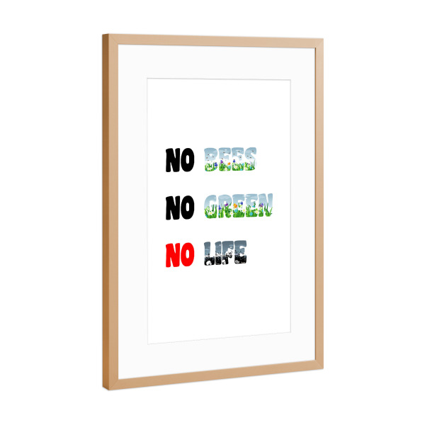 Poster mit Rahmen Kupfer "Bienen - Bees" artboxONE - Typografie