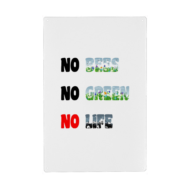 Metall Poster "Bienen - Bees" artboxONE - Typografie