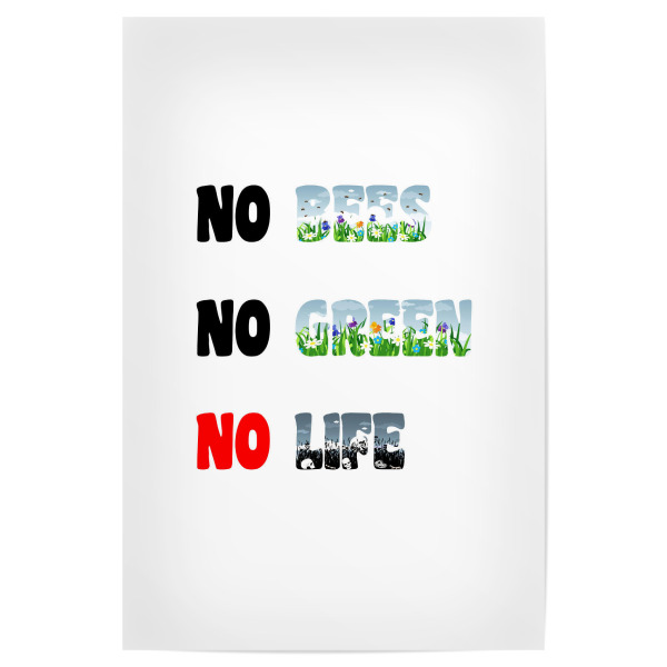 Poster "Bienen - Bees" artboxONE - Typografie - Biene,Leben,Grün,Wiese,Blumen,Tier,Insekt,Honig,Bees,Insect,Life,Nature,Circleoflife,Circle,Kreislauf