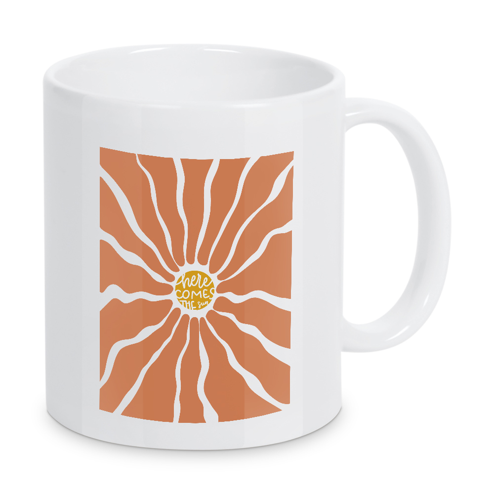 Tasse "Bright sunshine" artboxONE - Typografie,Natur,Abstrakt - Sun,Sonne,Sonnenstrahlen,Herecomesthesun,Sunny,Abstrakt,Typografie,Illustration