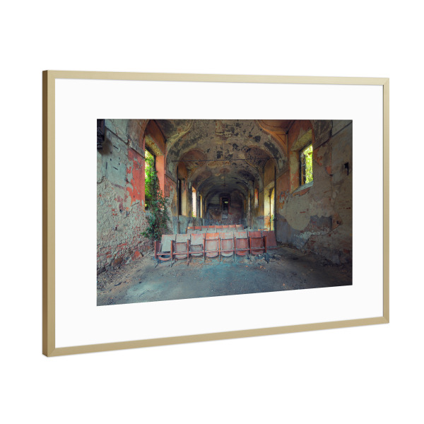 Poster mit Rahmen Gold "End of show" artboxONE - Reise,Architektur