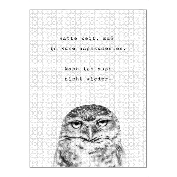Puzzle Ravensburger "Mal nachgedacht" artboxONE - Typografie,Natur,Tiere,Schwarzweiß