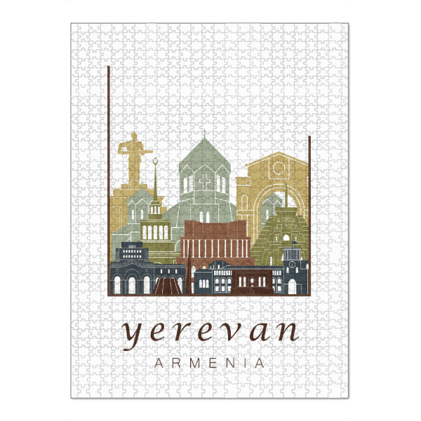 Puzzle Ravensburger "Yerevan skyline light brown" artboxONE - Städte,Architektur