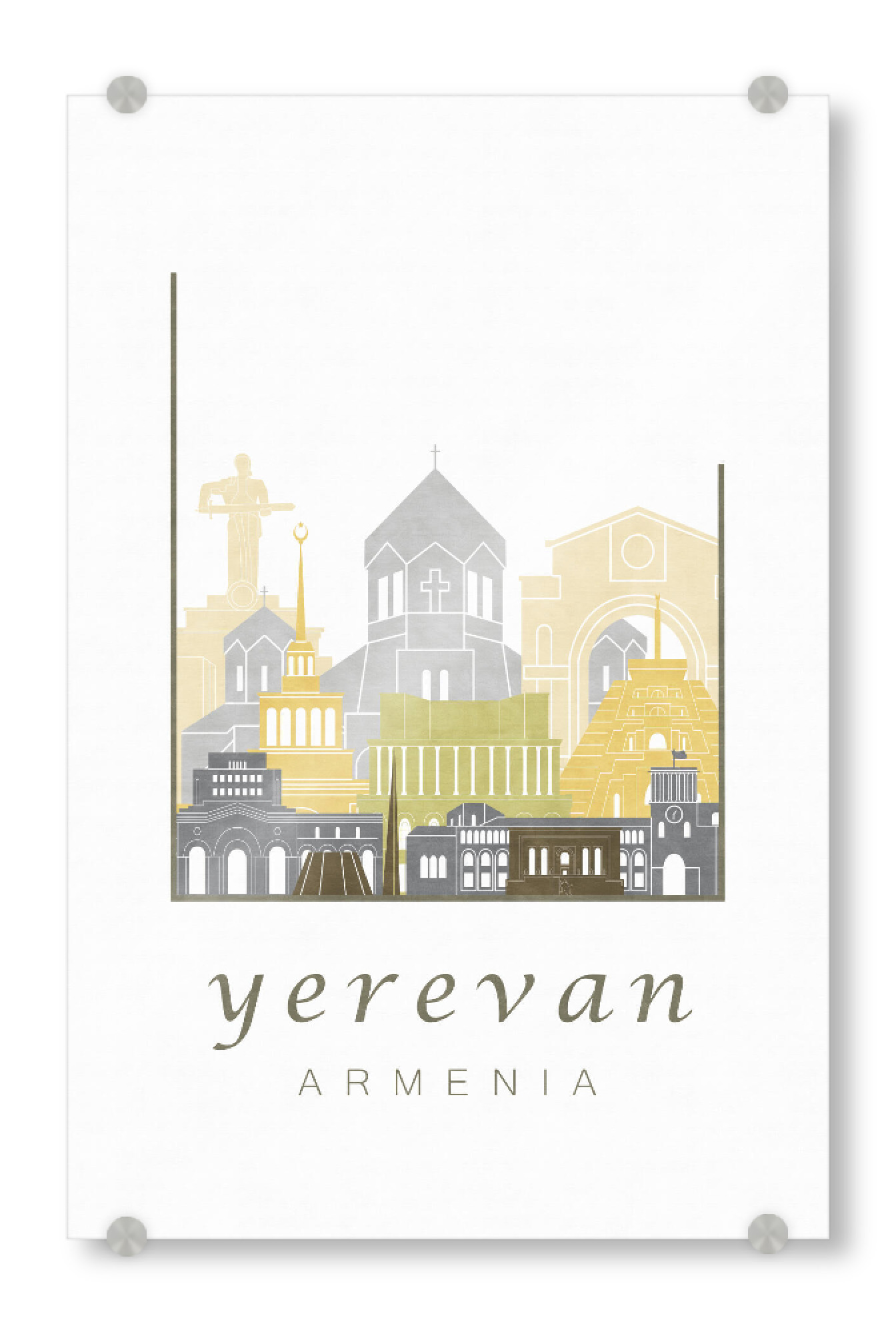 Acrylglasbild "Yerevan skyline desert" artboxONE - Städte,Architektur