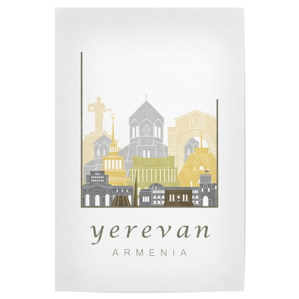 Poster "Yerevan skyline desert" artboxONE - Städte,Architektur