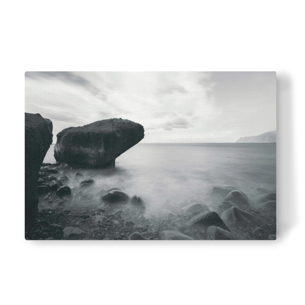 Leinwandbild "Blackstones" artboxONE - Natur,Reise,Schwarzweiß,Reise / Strand und Meer