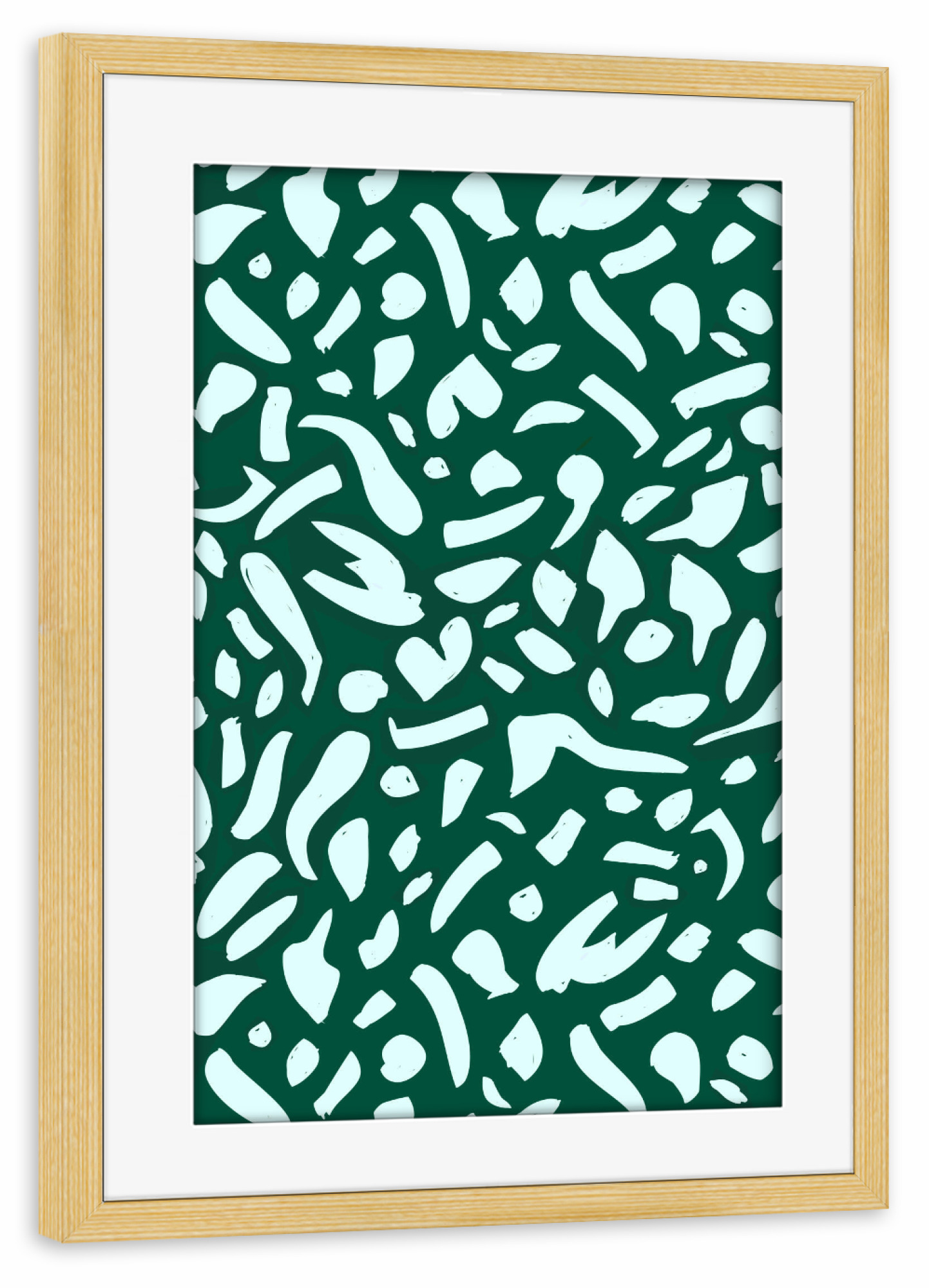 Poster mit Rahmen kiefer "Deep Emrald | Green Terrazzo" artboxONE - Abstrakt,Fashion