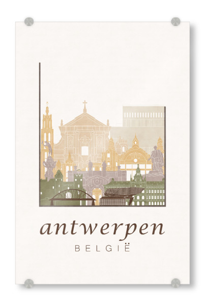 Acrylglasbild "Antwerp skyline rustic" artboxONE - Städte,Architektur