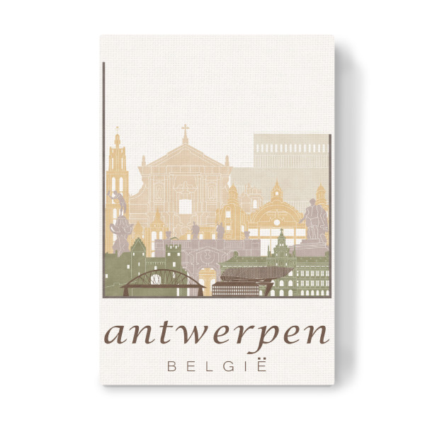 Leinwandbild "Antwerp skyline rustic" artboxONE - Städte,Architektur