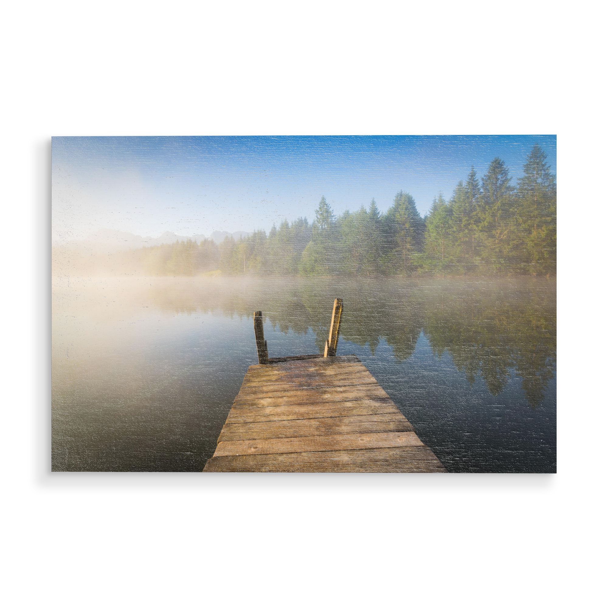 Holzbild "Steg am See" artboxONE - Natur