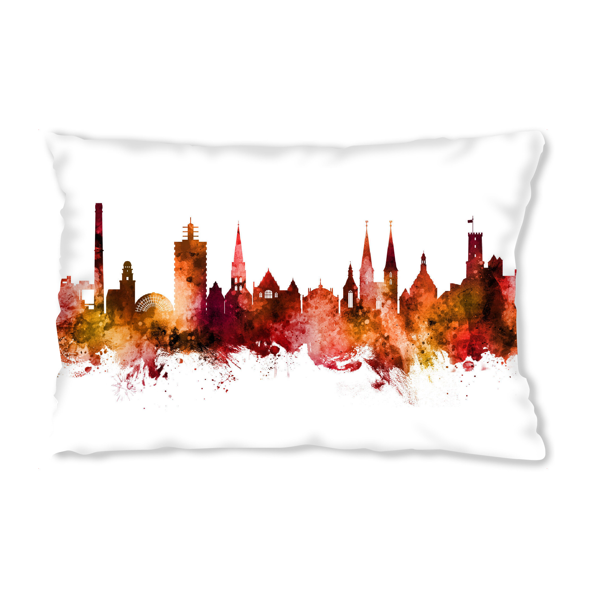 Design-Kissen "Bielefeld Germany Skyline Red" artboxONE - Städte