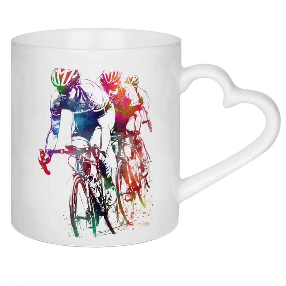 Herztasse "Radsportkunst J" artboxONE - Sport,Sport / Motivation - Fahrrad,Radfahren,Fahrrad,Biker,Radfahrer,Grafik