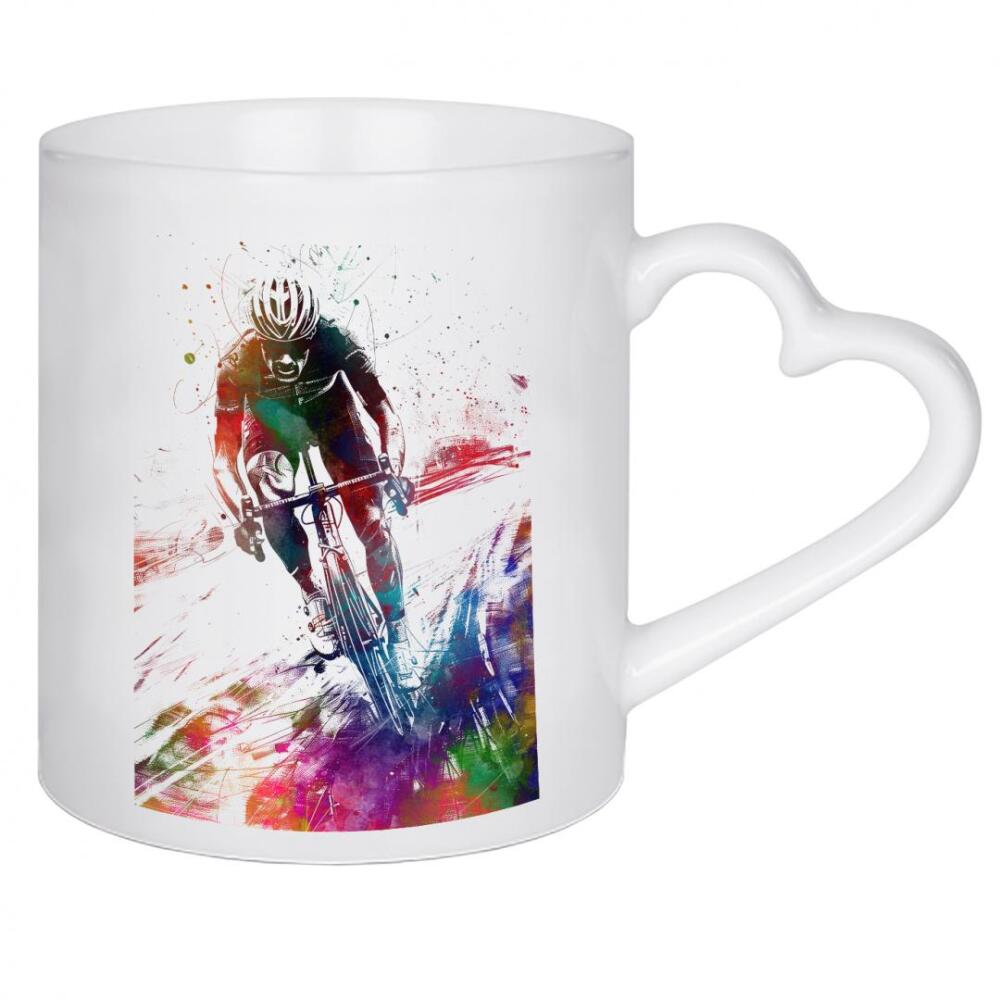 Herztasse "Radsportkunst L" artboxONE - Sport,Sport / Motivation - Fahrrad,Radfahren,Fahrrad,Biker,Radfahrer,Grafik