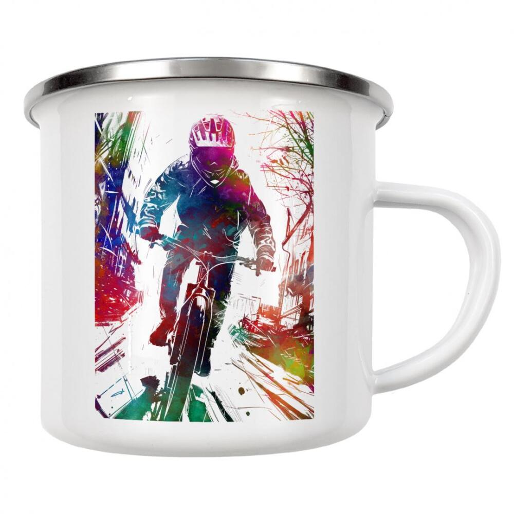Emaille Tasse "BMX Biker Sport Art E" artboxONE - Sport,Sport / Sommerspiele - Fahrrad,Radfahren,Fahrrad,Biker,Radfahrer,Grafik