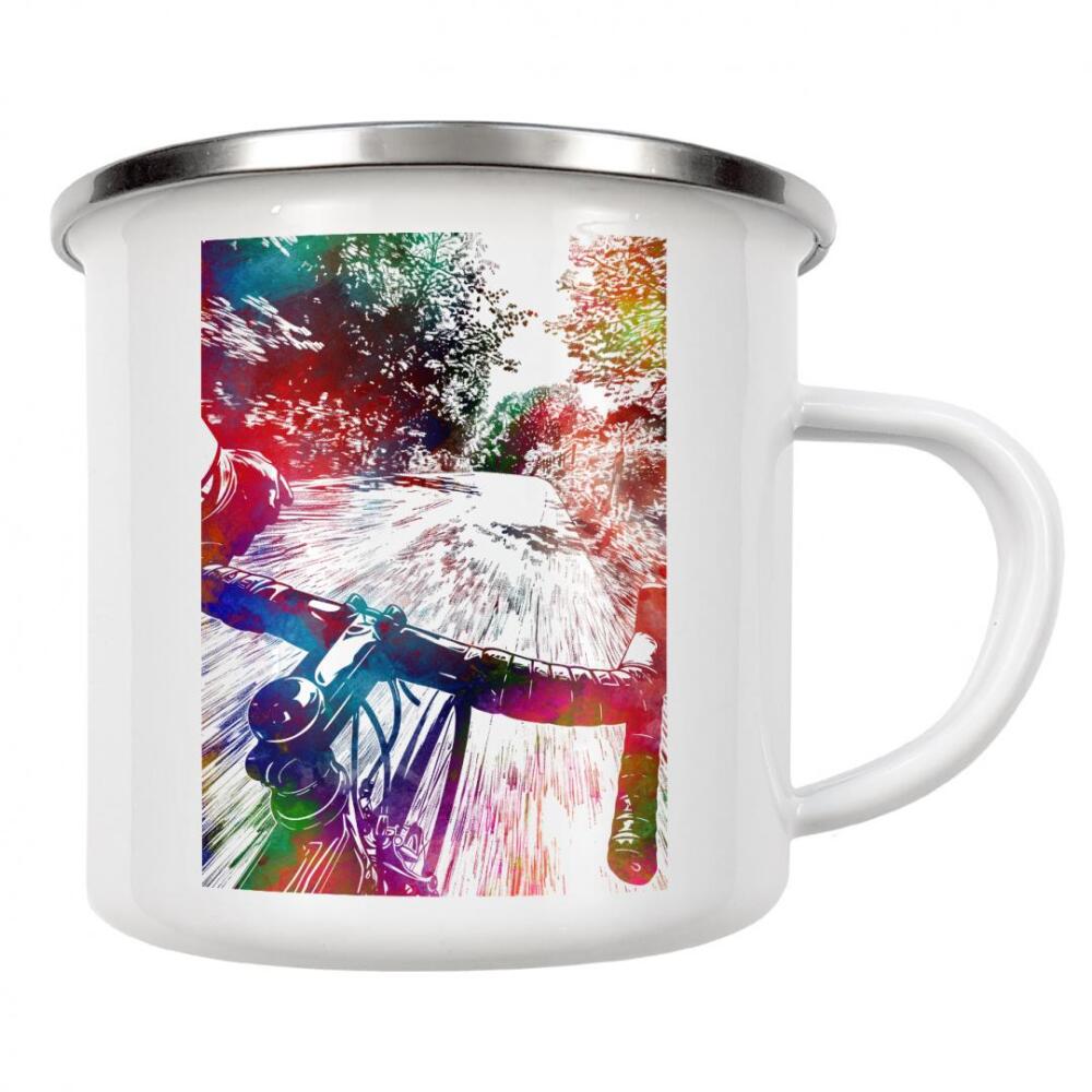 Emaille Tasse "Citybike Sportart D" artboxONE - Sport,Sport / Motivation - Fahrrad,Radfahren,Fahrrad,Biker,Radfahrer,Grafik