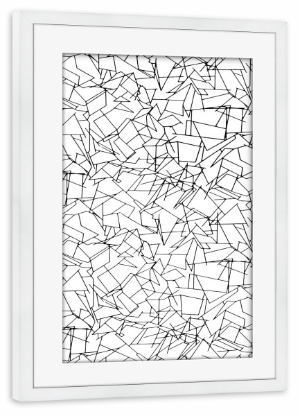 Poster mit Rahmen weiß "B & W Mess" artboxONE - Abstrakt,Schwarzweiß