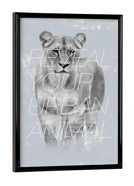 Poster mit schwarzem Rahmen "Urban Animal" artboxONE - Städte,Städte / New York,Typografie,Reise,Tiere