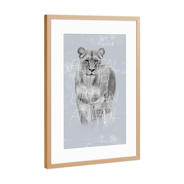Poster mit Rahmen Kupfer "Urban Animal" artboxONE - Städte,Städte / New York,Typografie,Reise,Tiere