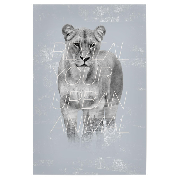 Poster 30x20 cm "Urban Animal" artboxONE - Städte,Städte / New York,Typografie,Reise,Tiere