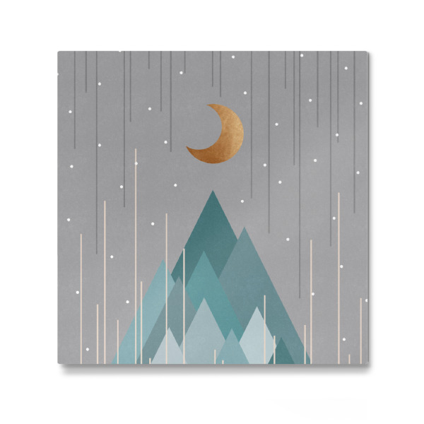 Galerie-Print "Moon & Mountains Mint Green" 30x30 cm artboxONE