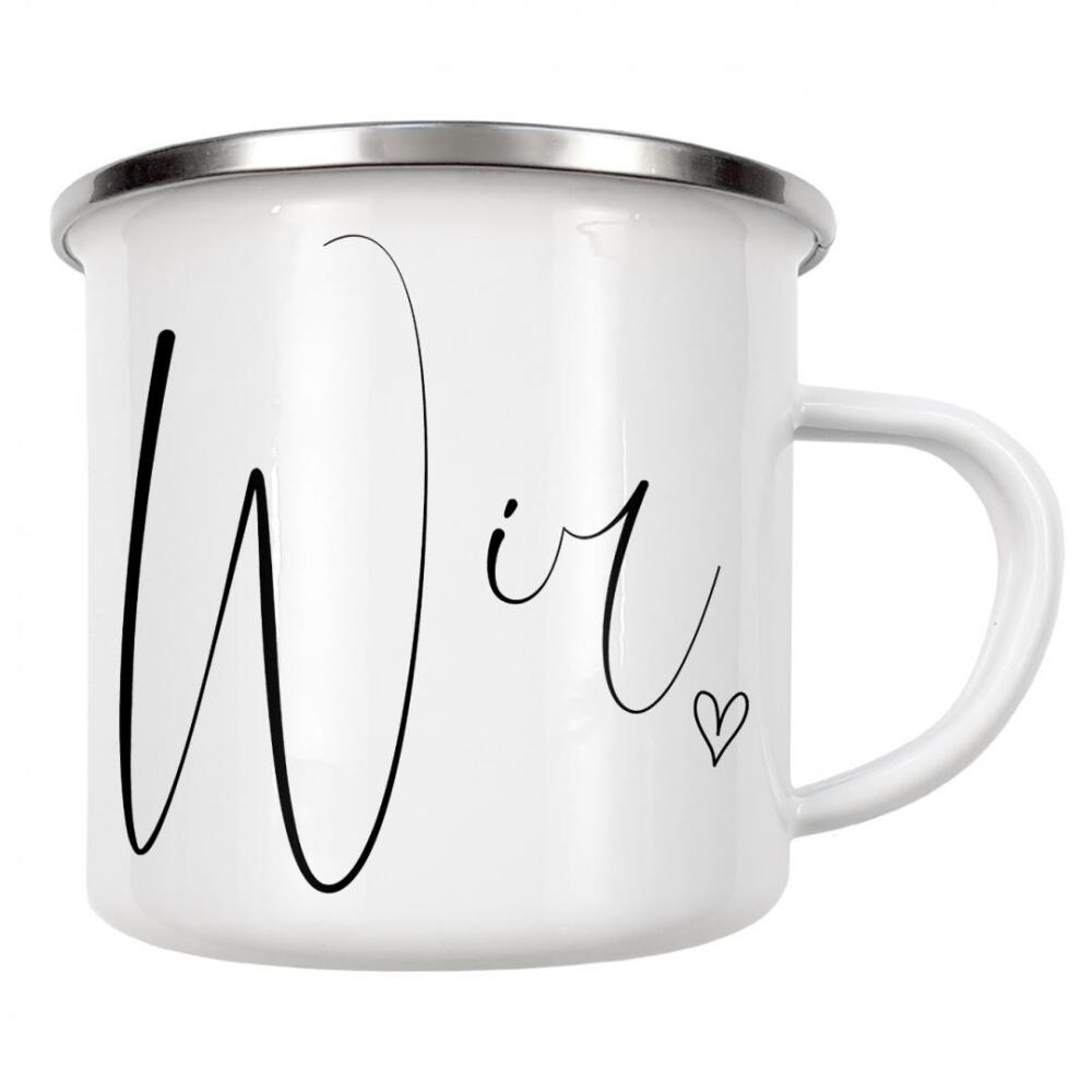 Emaille Tasse "Wir - Typografie" artboxONE - Typografie,Liebe,Für Mama,Für Papa