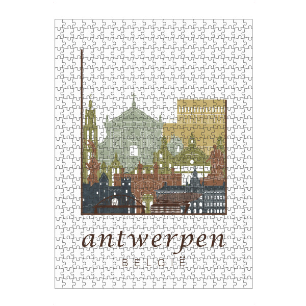 artboxONE Puzzle "Antwerp skyline light brown" artboxONE - Städte,Architektur