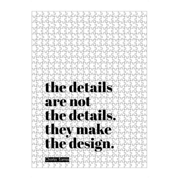 Puzzle Ravensburger "The details are not the details" artboxONE - Typografie,Schwarzweiß - Desin,Typografie,Quote,Detail,Ui,Ux,Typo,Typography