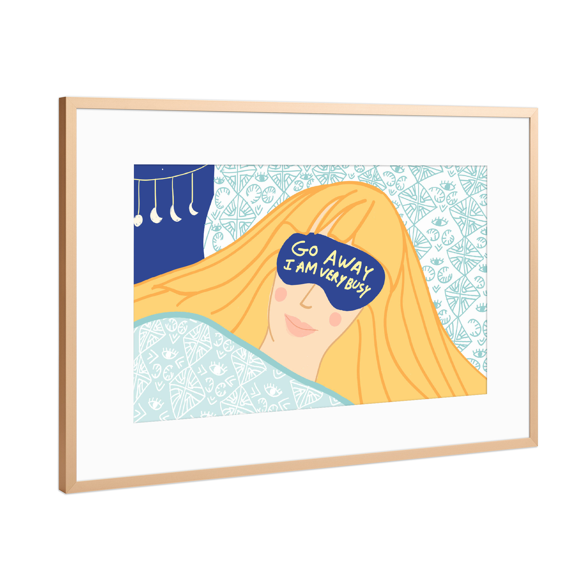 Poster mit Rahmen Kupfer "Sleepy Head & Evil Eye" artboxONE - Menschen