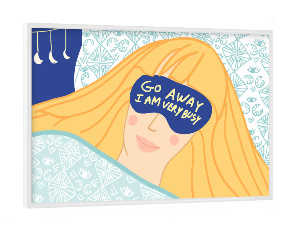 Poster mit weißem Rahmen "Sleepy Head & Evil Eye" artboxONE - Menschen