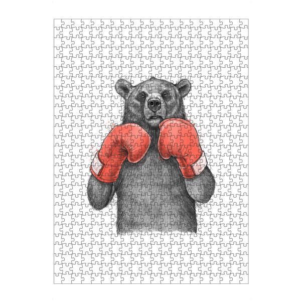 Puzzle Ravensburger "Bear Boxer" artboxONE - Tiere,Schwarzweiß,Sport