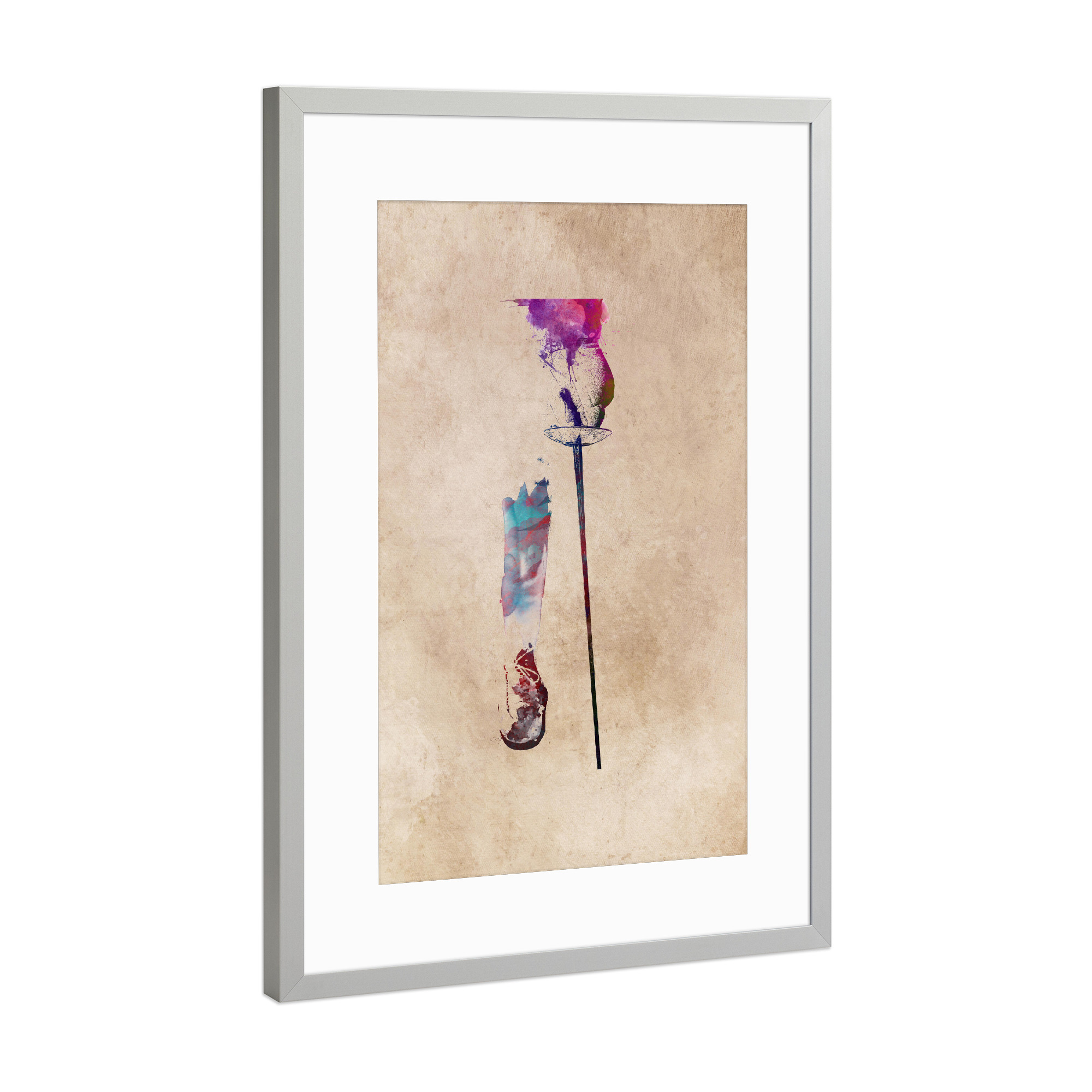 Poster mit Rahmen Silber "Fencing art" artboxONE - Sport