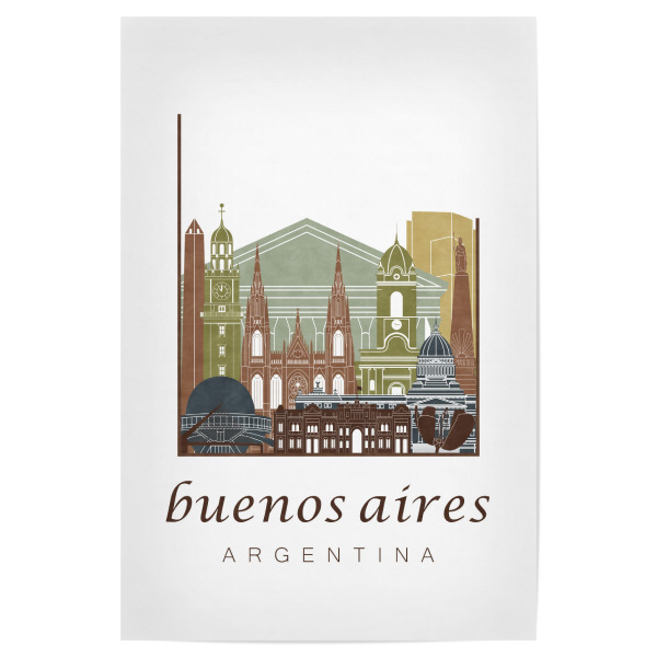 Poster 30x20 cm "Buenos Aires skyline light brown" artboxONE - Städte,Architektur