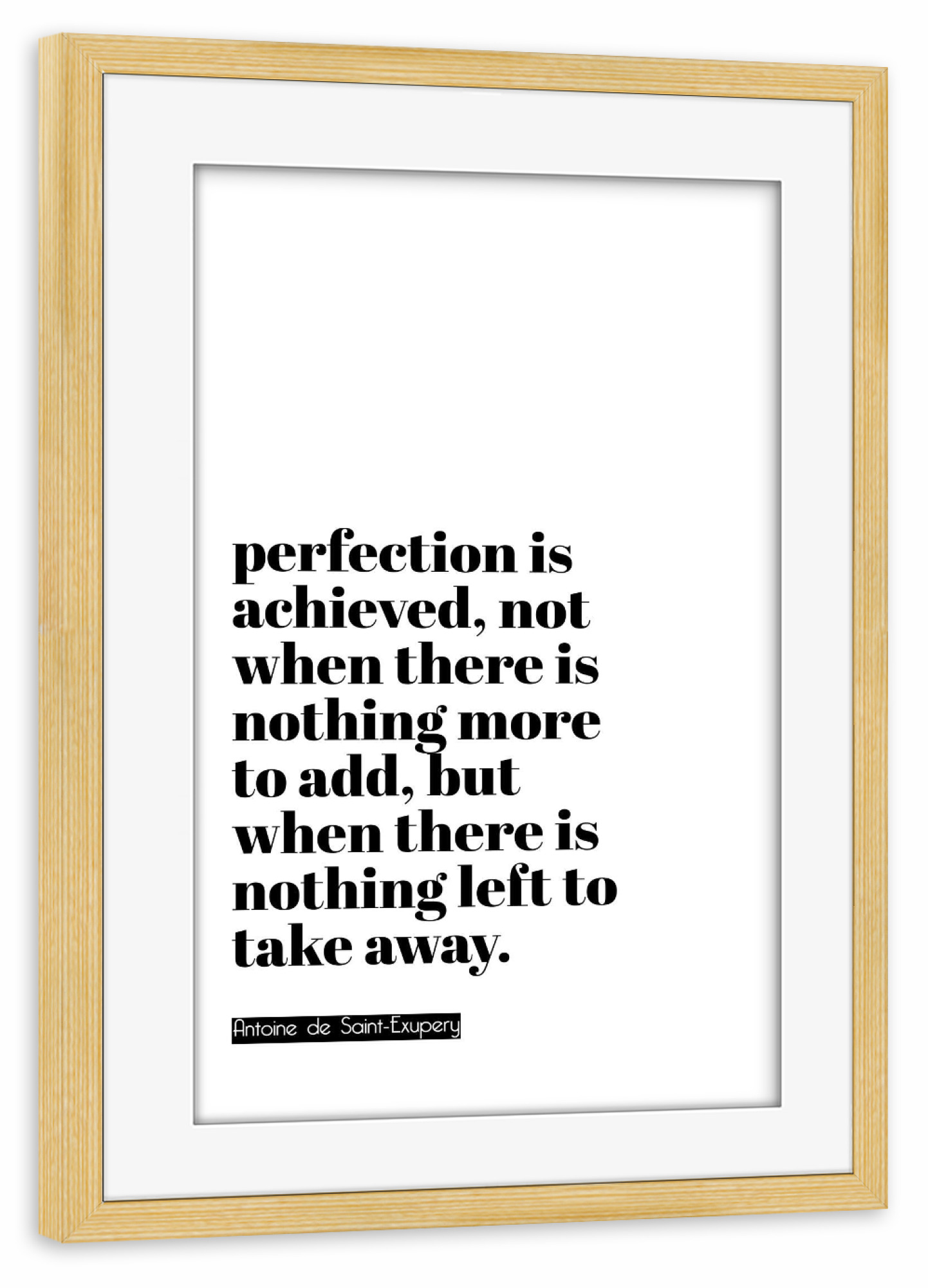 Poster mit Rahmen kiefer "Perfection" artboxONE - Typografie,Schwarzweiß - Design,Perfection,Ui,Ux,Quote,Typografie,Typo,Typography