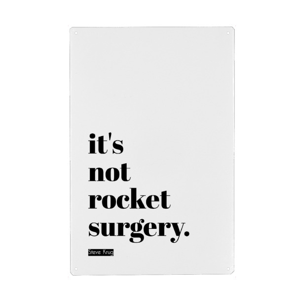 Holzbild "It's not rocket surgery" artboxONE - Typografie,Schwarzweiß