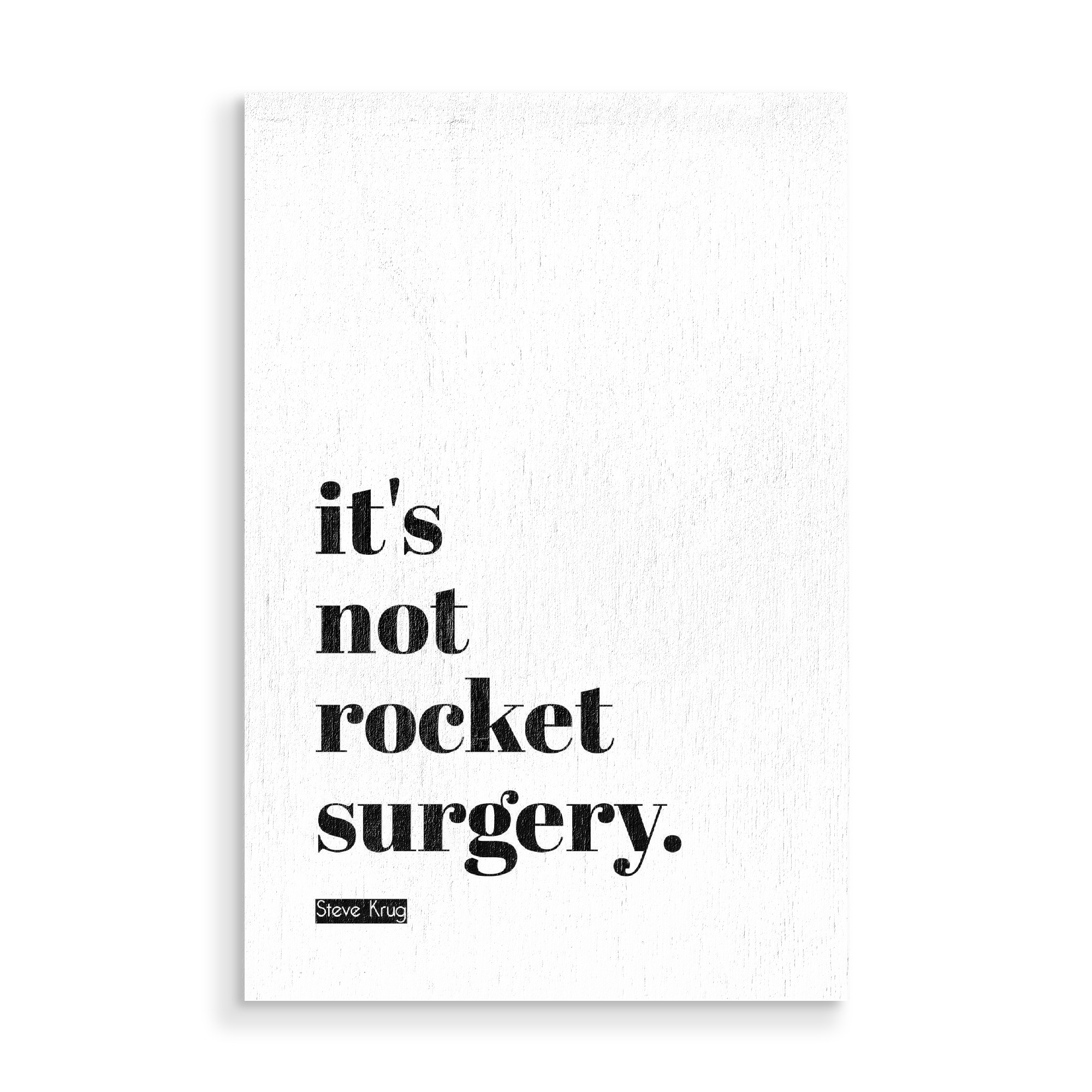 Holzbild "It's not rocket surgery" artboxONE - Typografie,Schwarzweiß